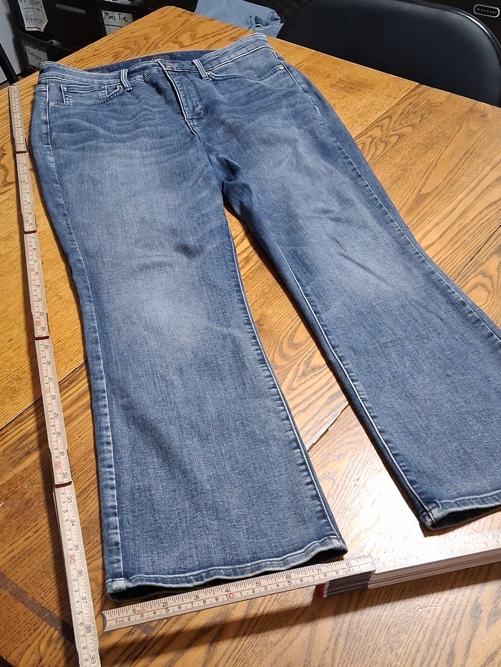 NYDJ JEANS WOMEN BLUE 8 SLIM FLARED BOOTCUT KICK FLARE PREOWNED PANTS DENIM BELL